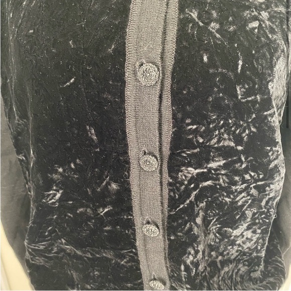 Vintage Robert Scott women's medium wool velvet button front collared cardigan - Picture 3 of 10